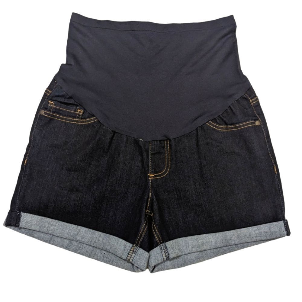 Time and Tru Maternity Jeans Shorts Over-Belly Women's Size Small 4-6 Blue